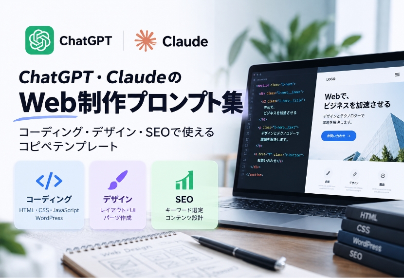 ChatGPT・ClaudeのWeb制作プロンプト集｜コーディング・デザイン・SEOで使えるコピペテンプレート