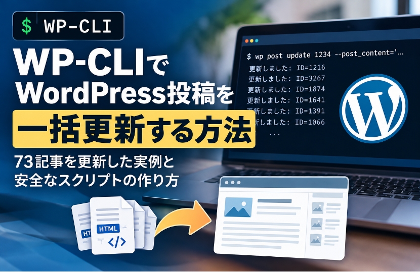 エックスサーバーでWP-CLIを使う方法｜PHPのバージョンエラー対策と投稿73件の一括更新手順